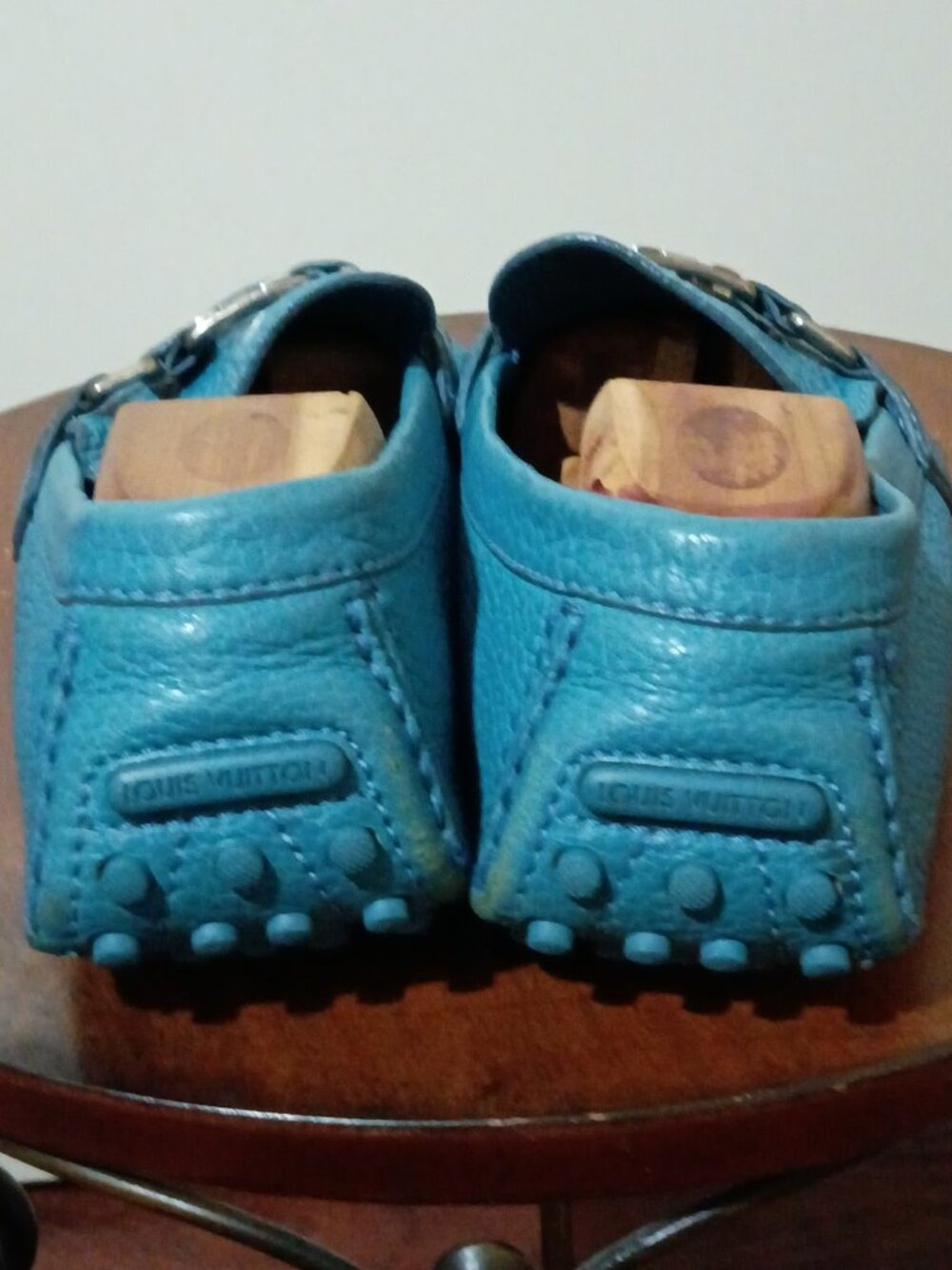Men's Louis Vuitton Blue Monte Carlo Driving Loafers Shoes Sz 8.5 Good Condition - Picture 9 of 16